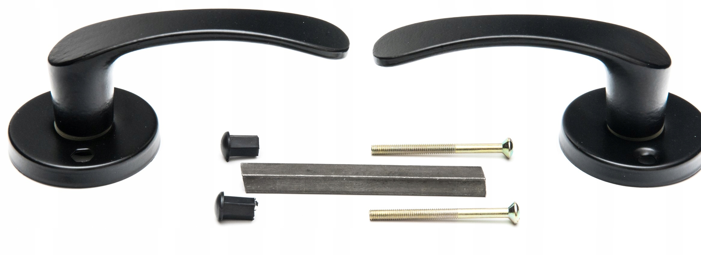 Klamka aluminiowa malowana, okrągły szyld CZARNA Marka Metalnet