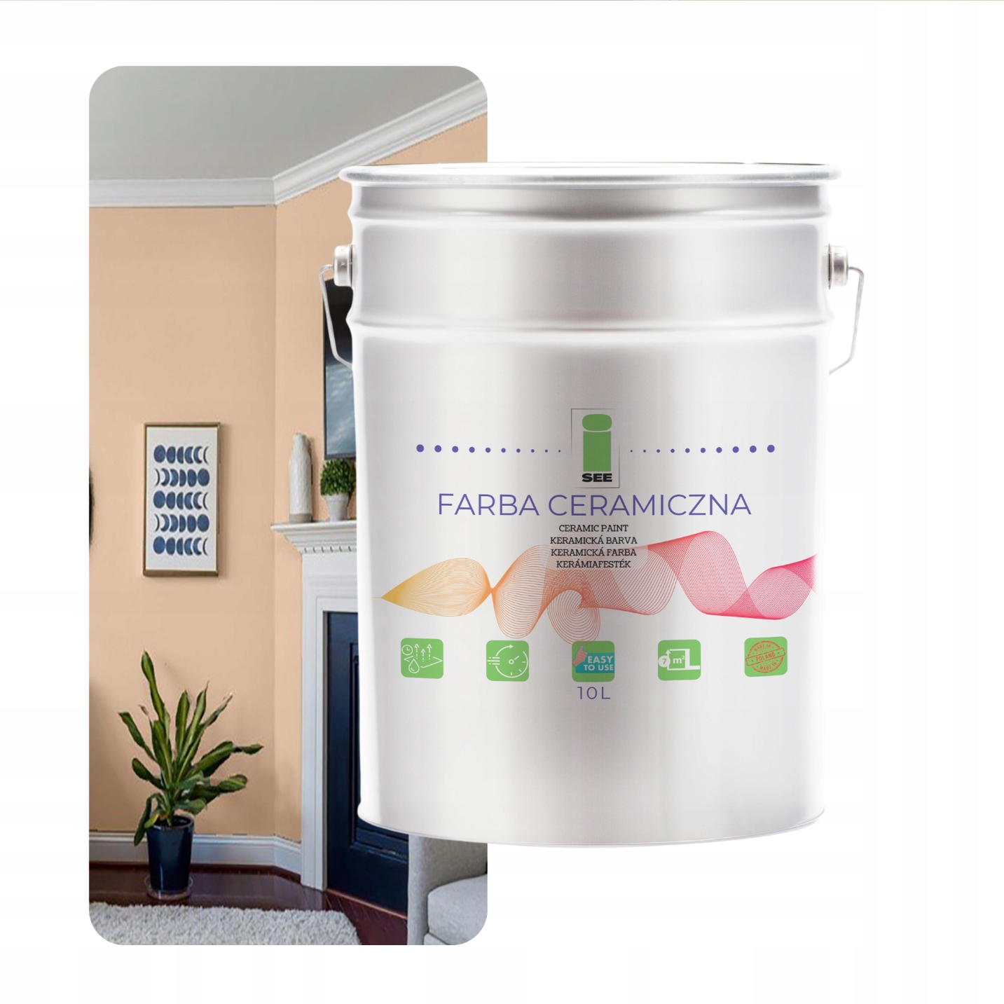 Keramická Farba Na Steny Umývateľná, Púdrová 10 L, Odolná Voči Škvrnám