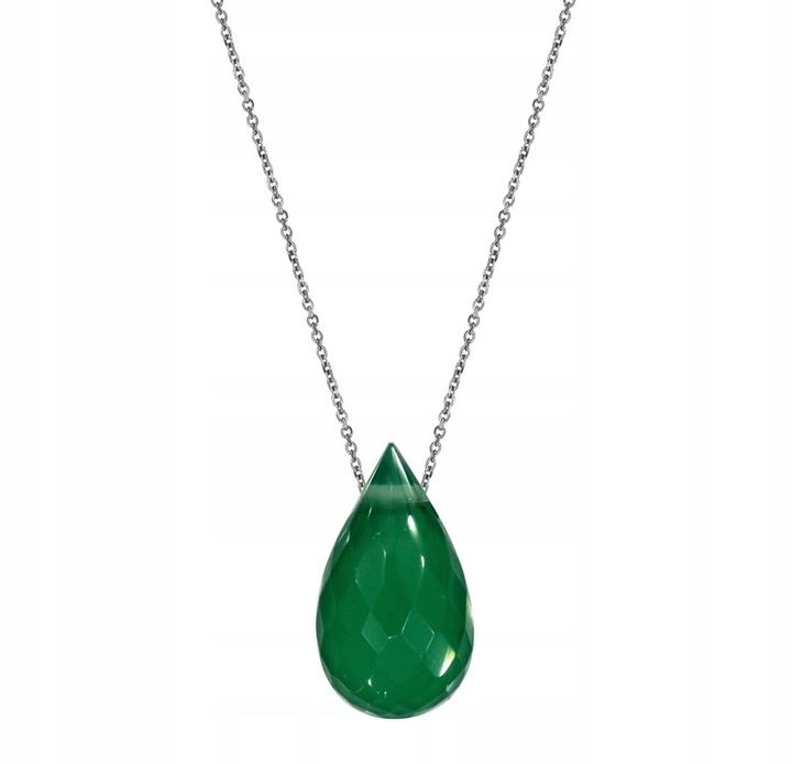 

Srebrny naszyjnik 925 łańcuszek Chalcedon chromowy