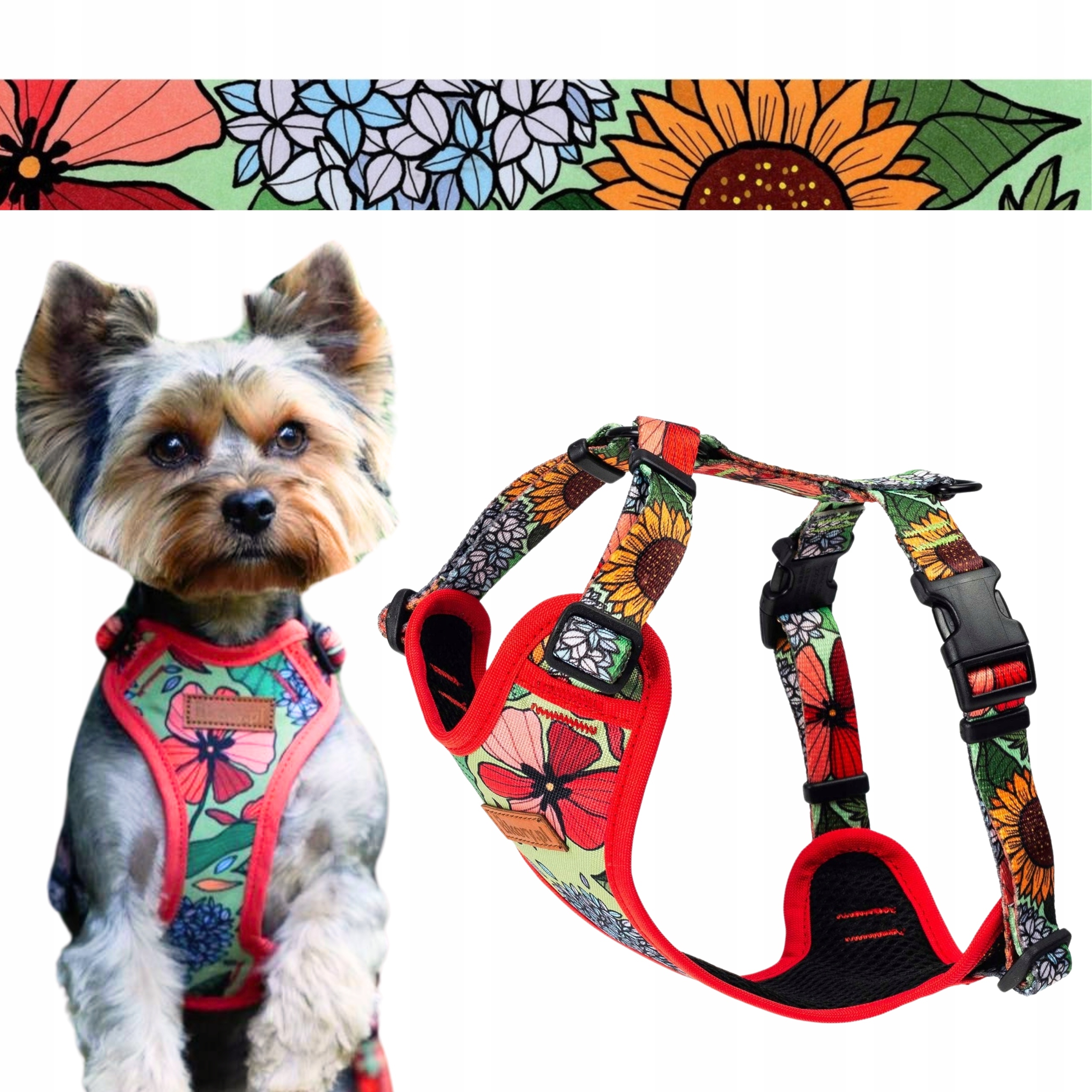 Levně Beztlakové obojky pro malého psa Xs 15 mm Ukory Květiny