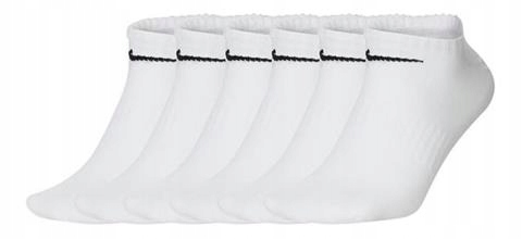 Nike Ponožky Kotníkové Ponožky SX7679-100 vel.34-38 Bílé Balení 6 Kusů