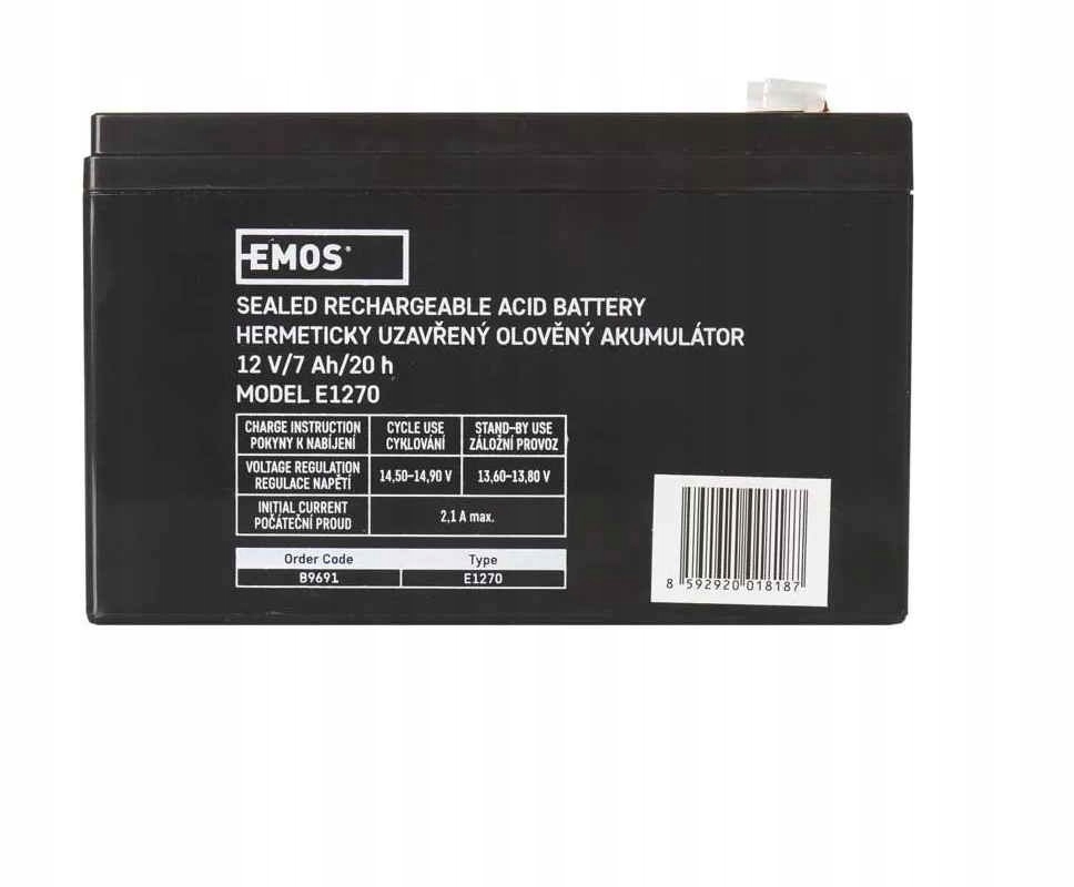 Ołowiowy akumulator Agm 12V 7Ah F4,7 B9691 Emos