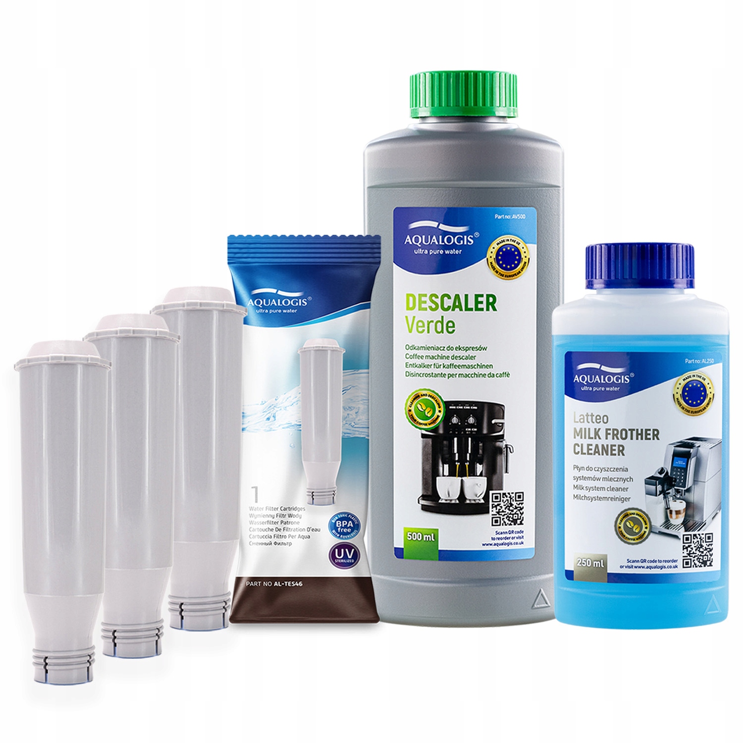 3x Filtr do kávovaru Krups AL-TES46 Odvápňovač 500 ml Tekutina 250 ml