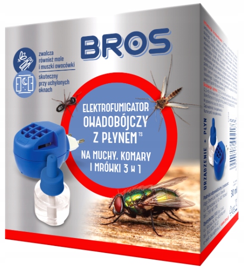 

Bros Elektro Płyn 3W1 Komary Muchy Mrówki