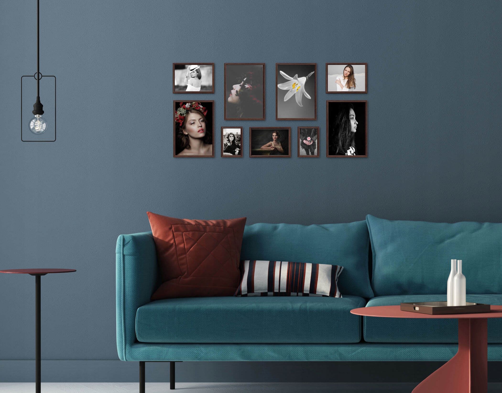 Multirama Zestaw 9 Ramek Ramki na Zdjęcia Brązowa Marka Luca