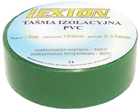 

Taśma izolacyjna Pvc wodoodporna zielona 19x10m