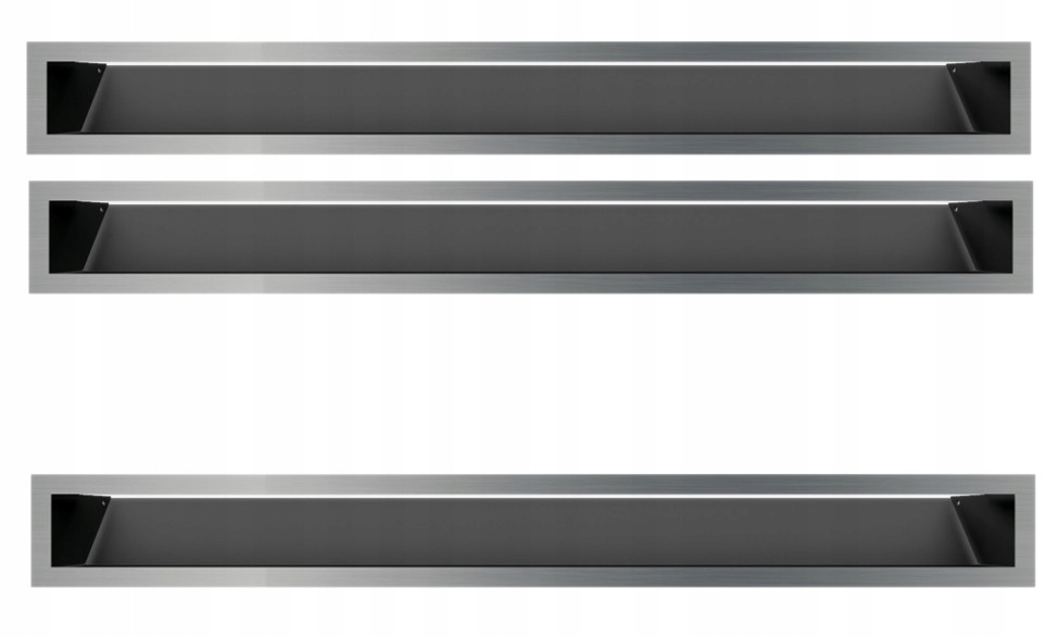 Krbová mřížka Luft jednoduchá broušená 3ks 9x80 komplet do krbu 90x800