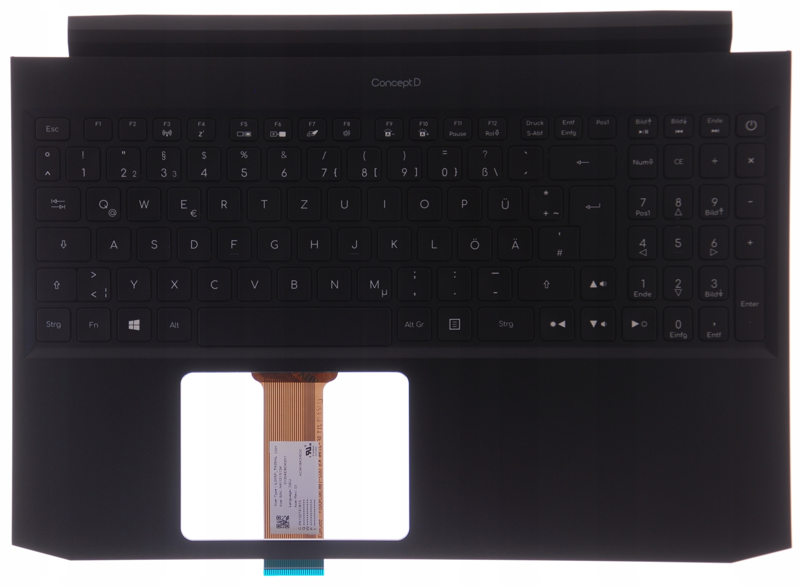 Palmrest s klávesnicí Acer ConceptD CN515-71 De A+