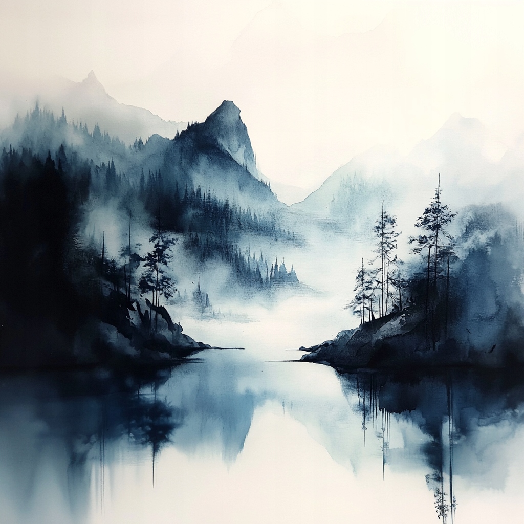 Obraz Na Plátně Canvas Krajina Hory Jezero Voda Stromy 80x80