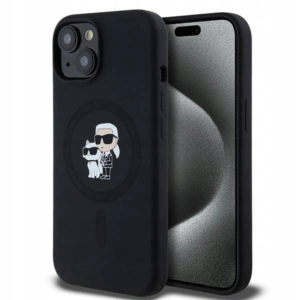 Pouzdro Karl Lagerfeld Silicone Magsafe pro iPhone 15 Plus 14 Plus Černé