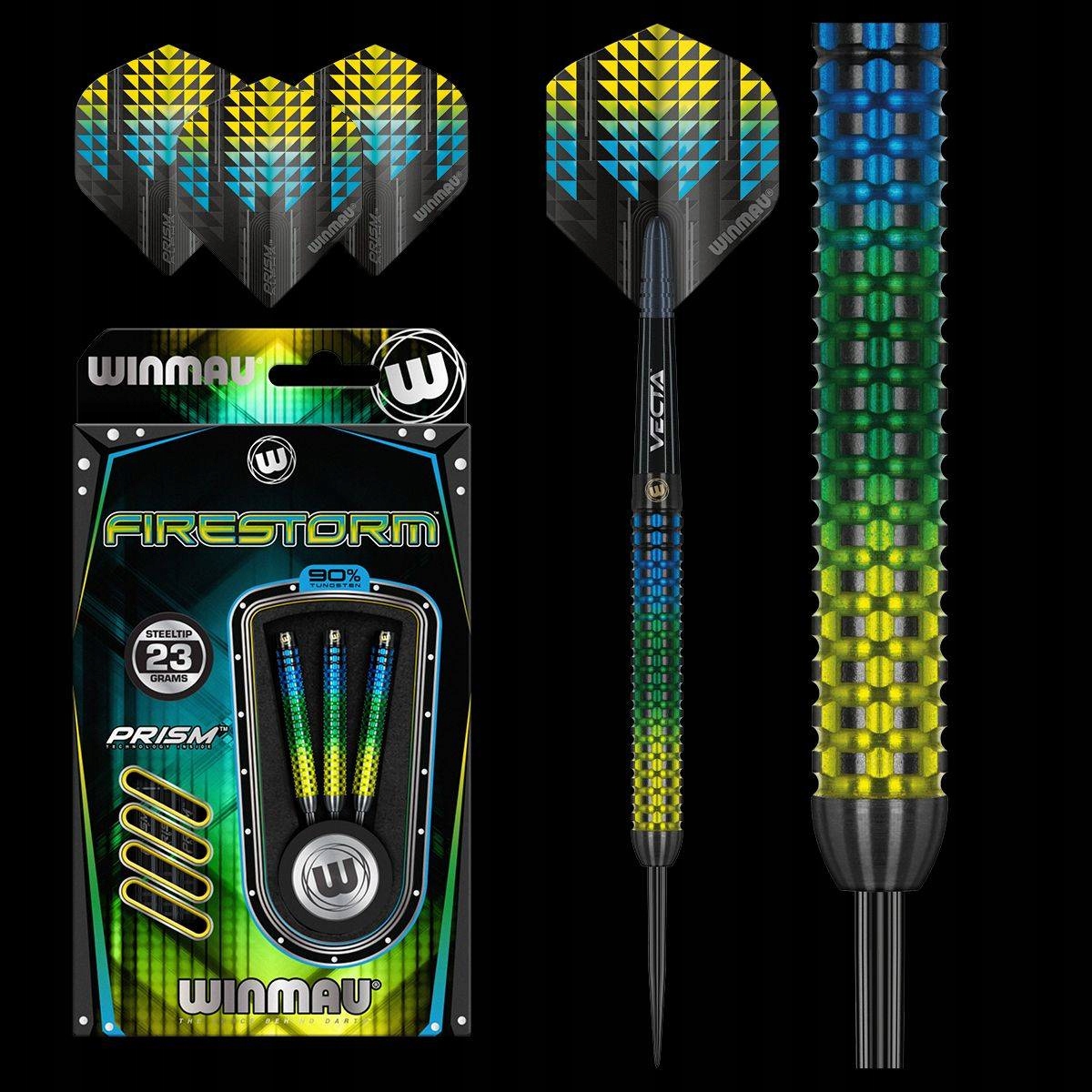 Rzutki Winmau Firestorm 90% Tungsten 21 g. Profesjonalny zestaw darts.