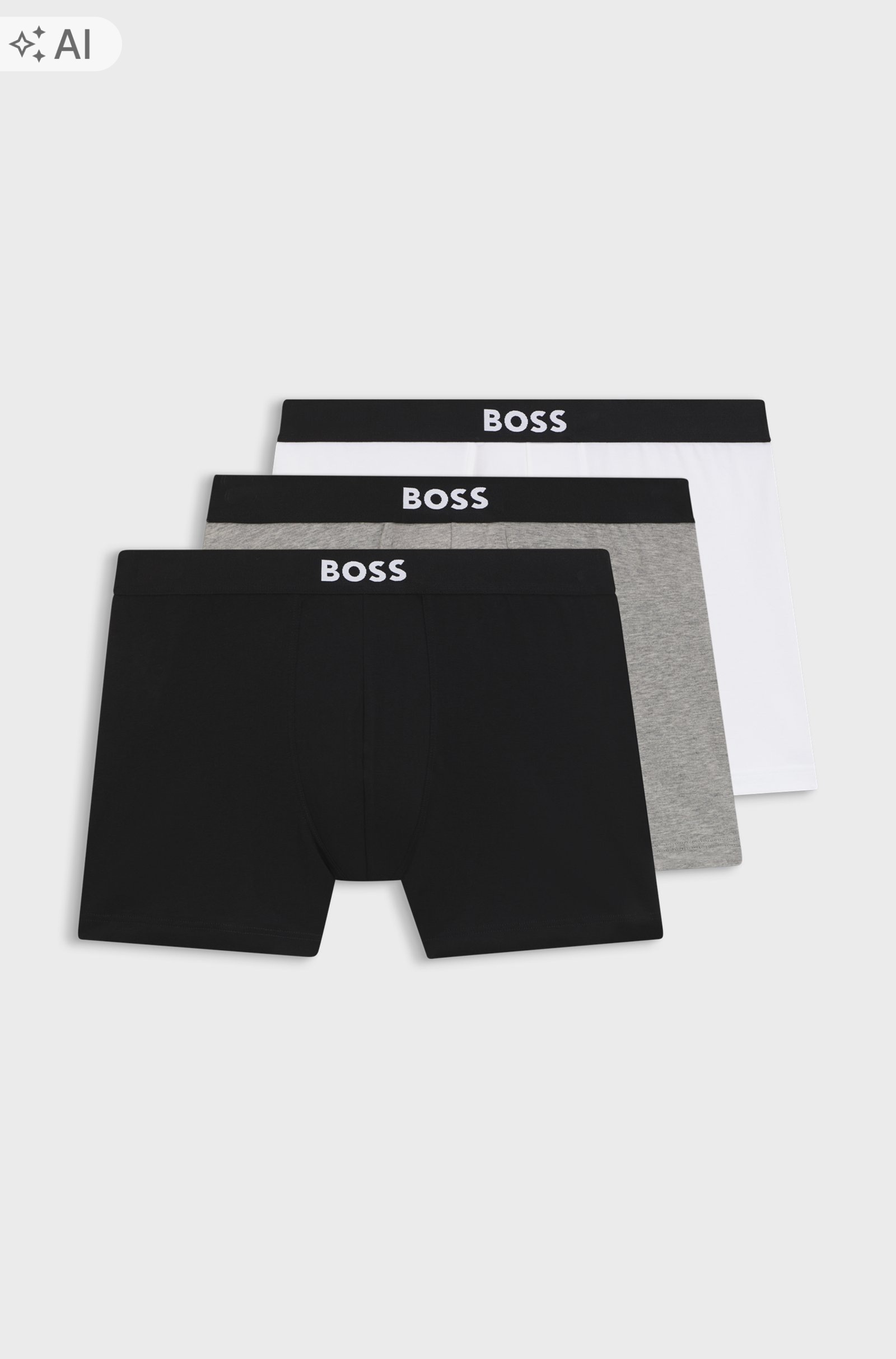 Hugo Boss pánské boxerky sada 3 kusů prémiových bavlněných elastických boxerek vel. L