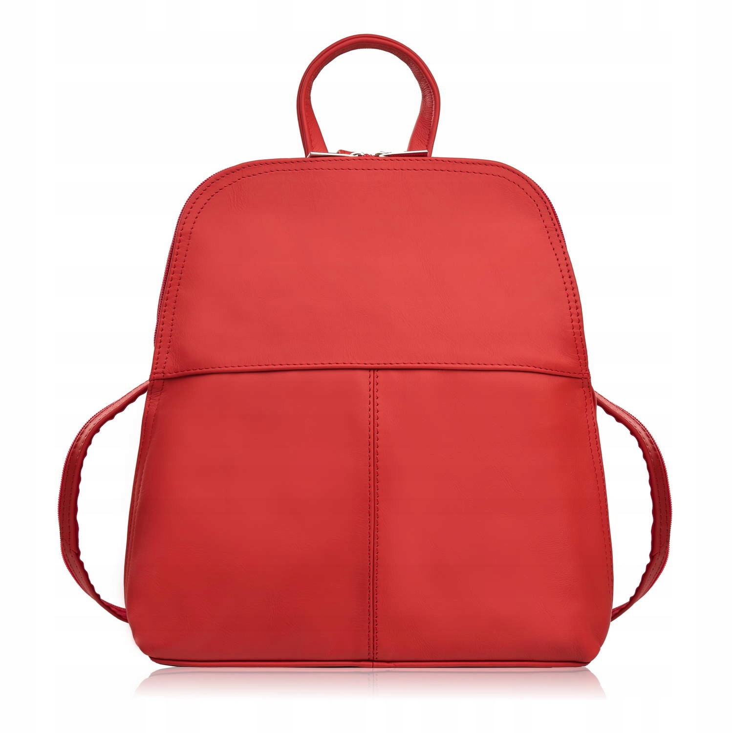 Dámský kožený batoh červený malý městský batoh Abruzzo ABR-38-RD
