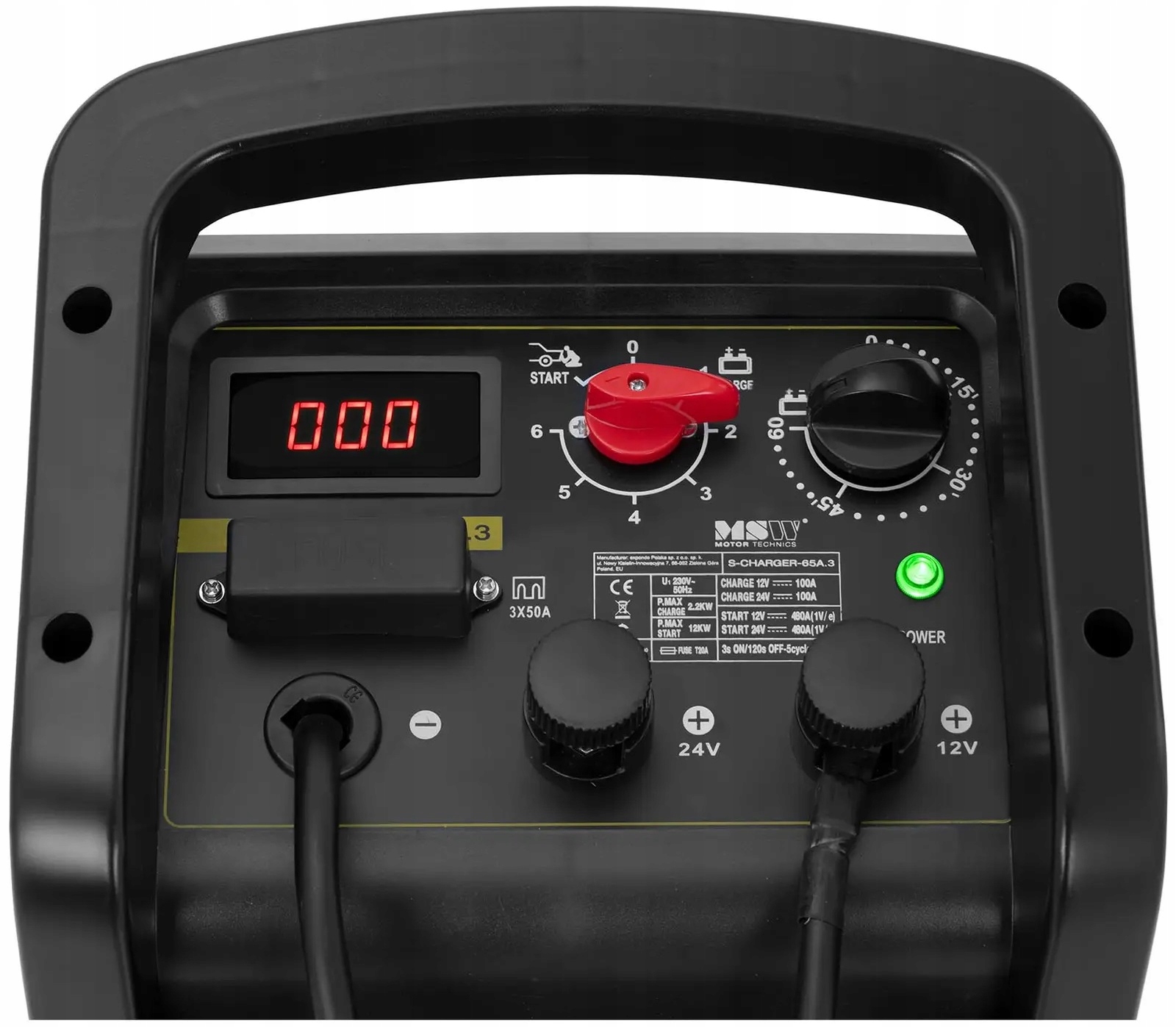 Prostownik Samochodowy Rozruch 12V 24V 100A MSW S-CHARGER-65A.3 10062366