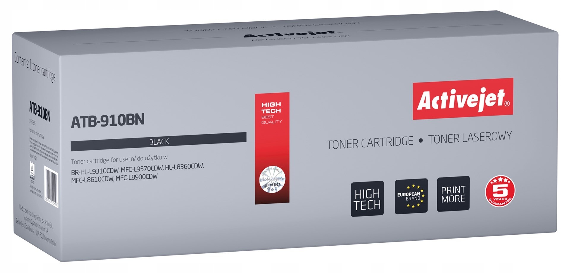 Activejet ATB-910BN Toner (zamiennik Brother TN-910BK; Supreme; 9000 stron;