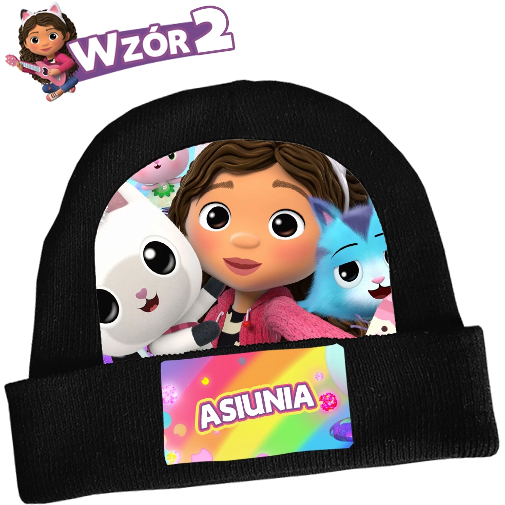 CZAPKA ZIMOWA KOCI DOMEK GABI IMIĘ KSYWKA WZORY ! Marka inna