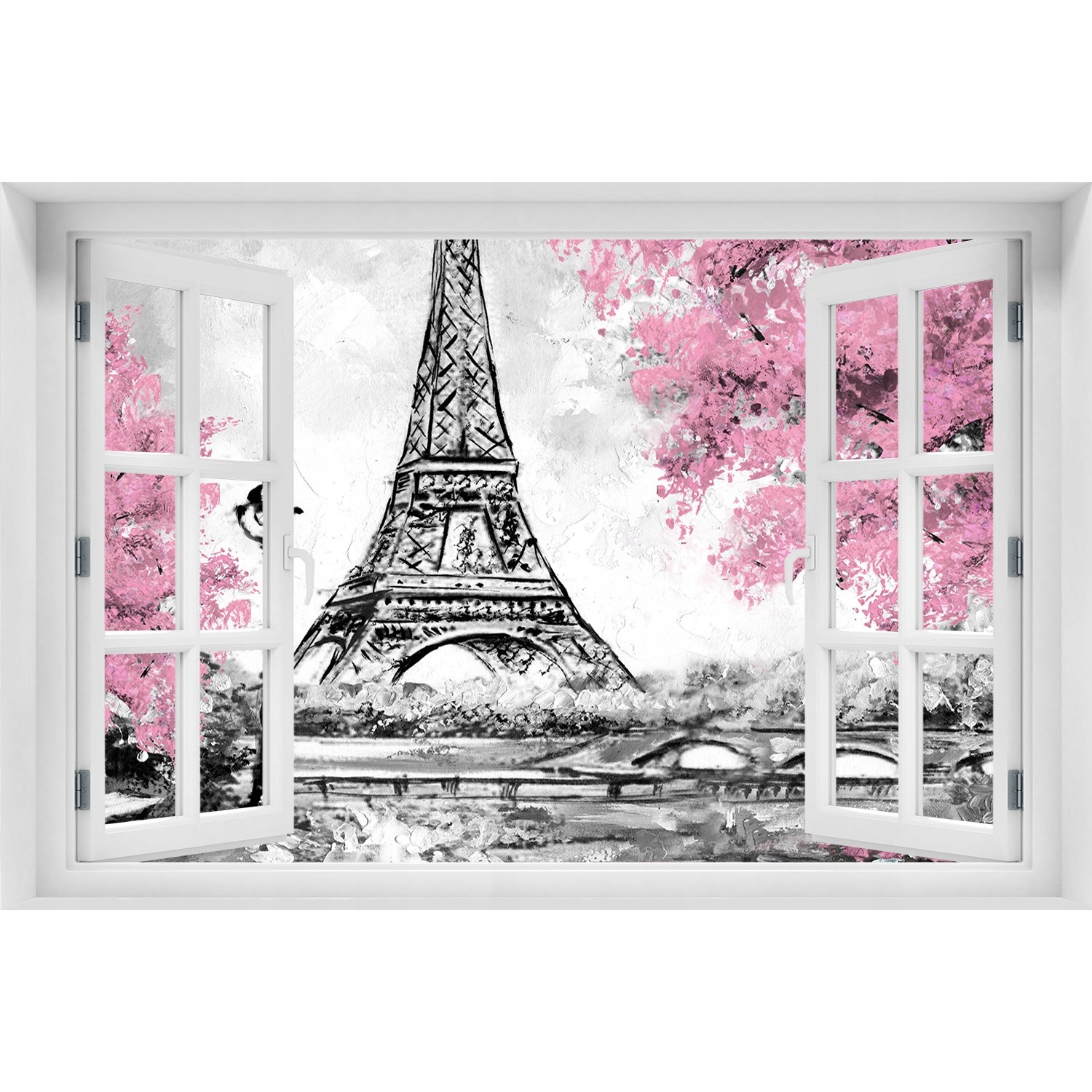 

Naklejka na ścianę 3D Okno Wieża Eiffla Paryż