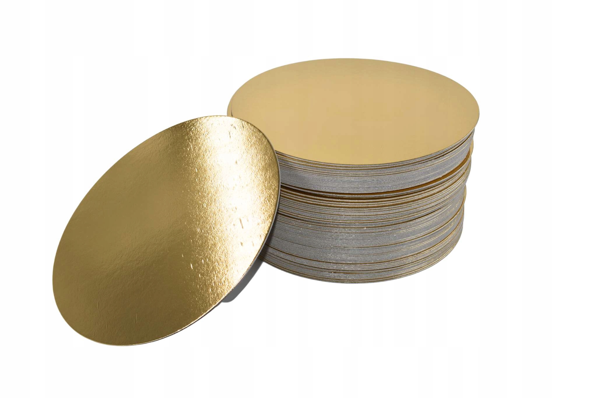 Złote podkłady pod tort 32 cm, 100 sztuk, grubość 1 mm, estetyczne i prakty