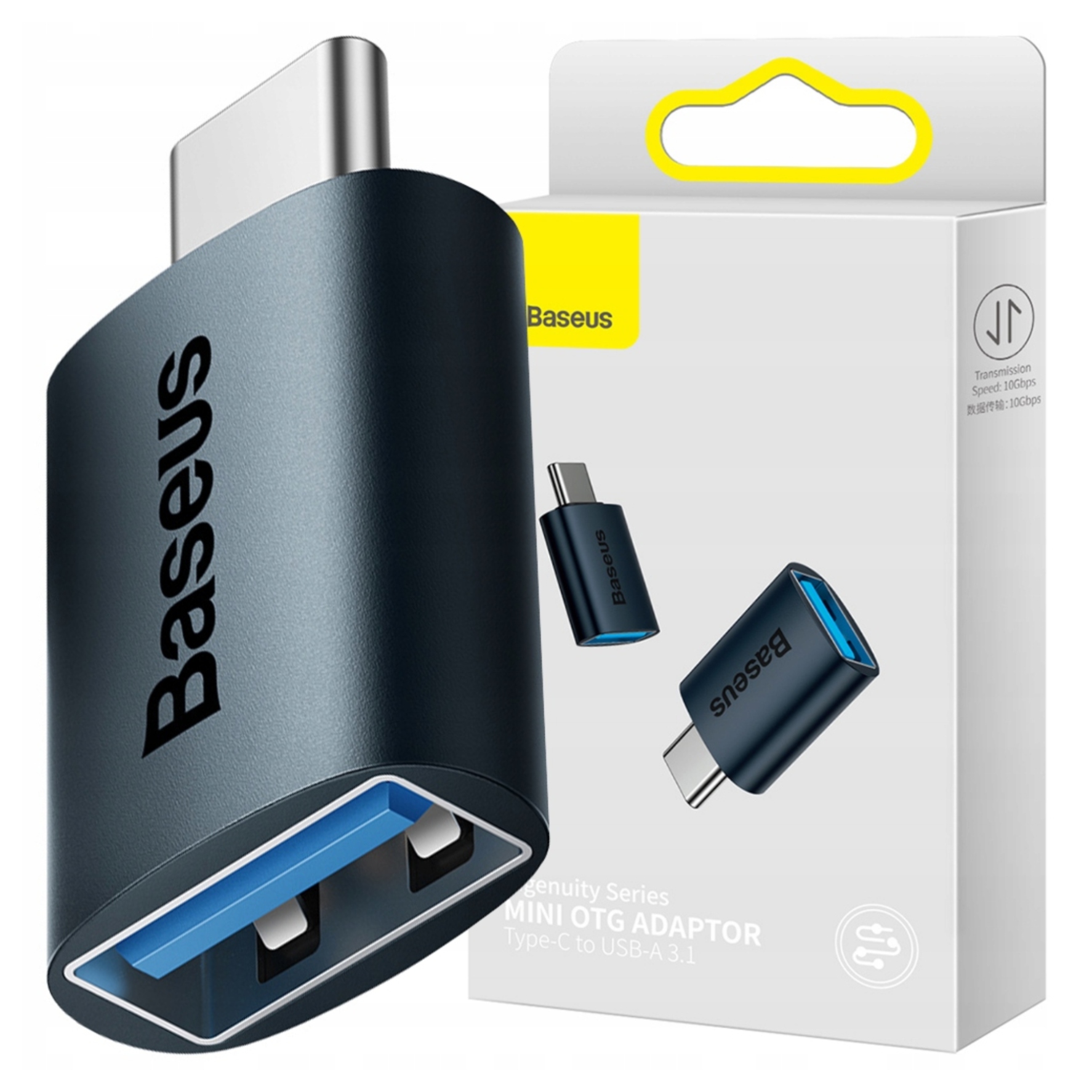 Baseus Adapter Przejściówka Usb-c Do Usb-a 10GB/S Do Komputera 10 Gigabitów