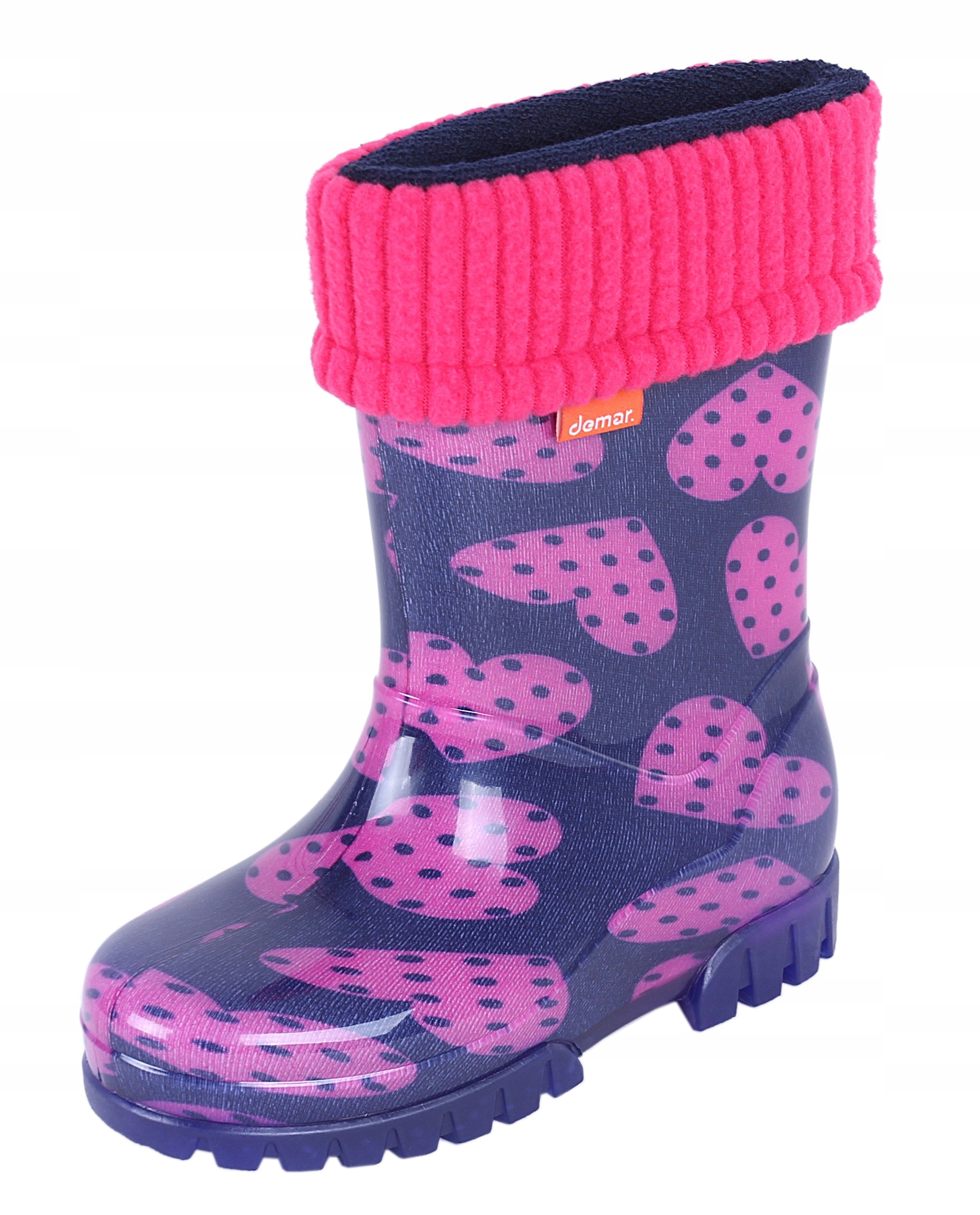 Утепленные резиновые сапоги в сердца DEMAR 32/33