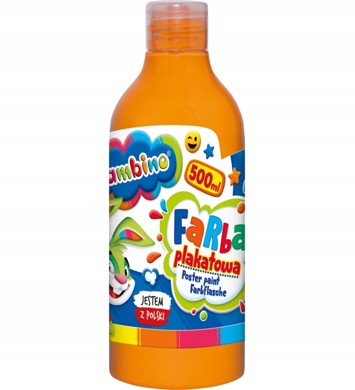

Farba plakatowa w butelce Bambino 500 ml pomarańcz