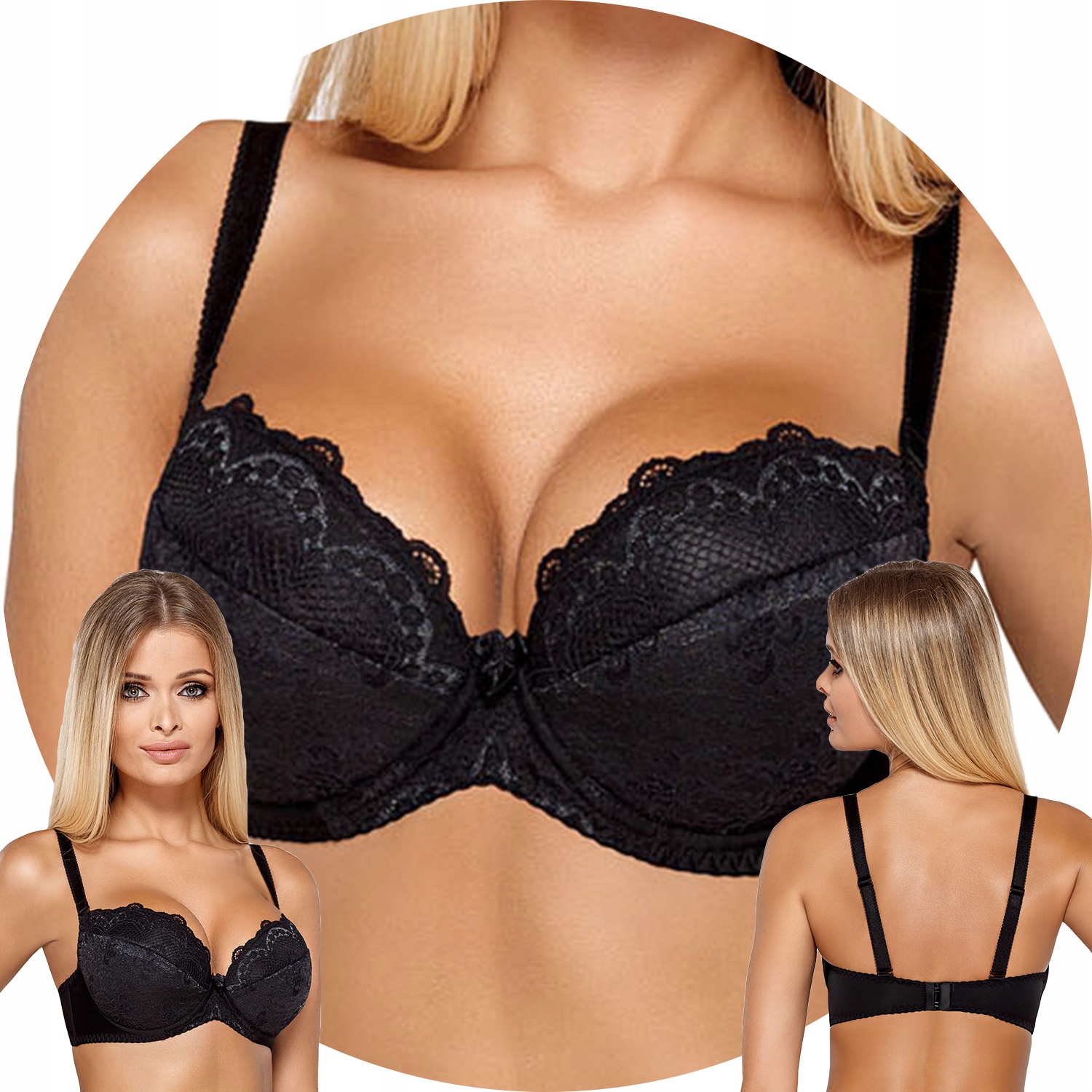 PariPari Cassi Maxi Push-up podprsenka černá 95C