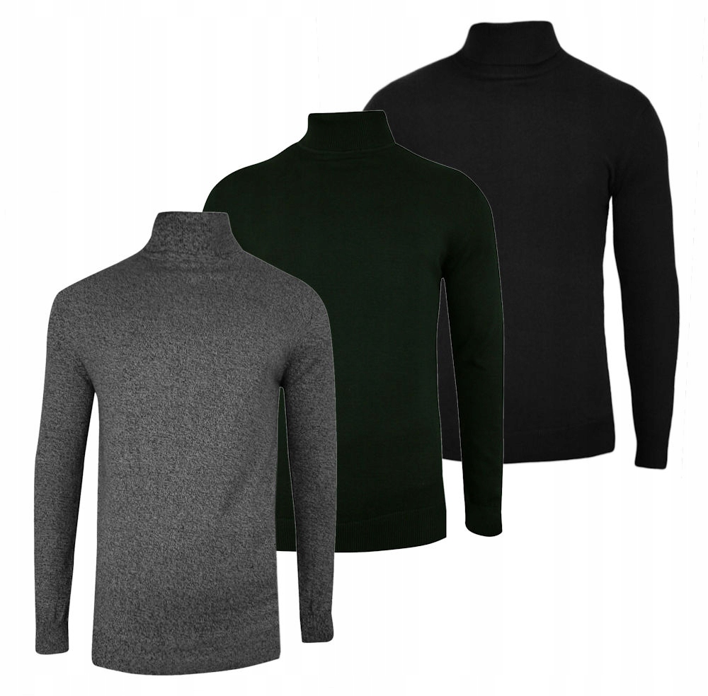 Sada 3 Golfů Brave Soul Černá, Zeleň Lahvová, popelavá Melanž S