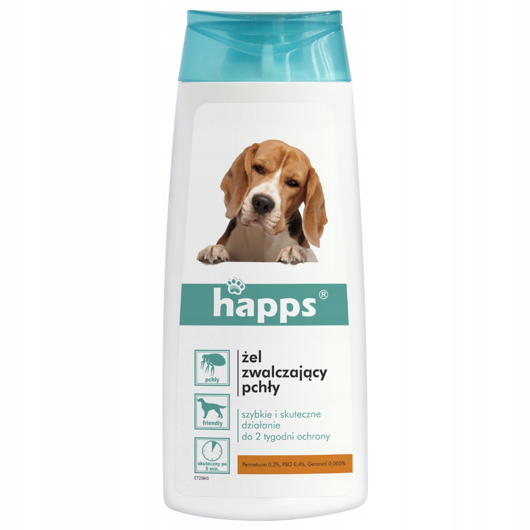 

Happs Żel szampon na pchły dla psów, 150 ml