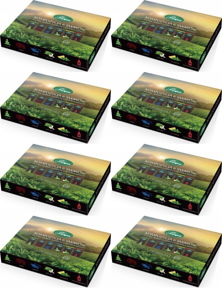 Kompozycja 6 smaków Zestaw herbat czarnych ekspresowych 30 saszetek x8