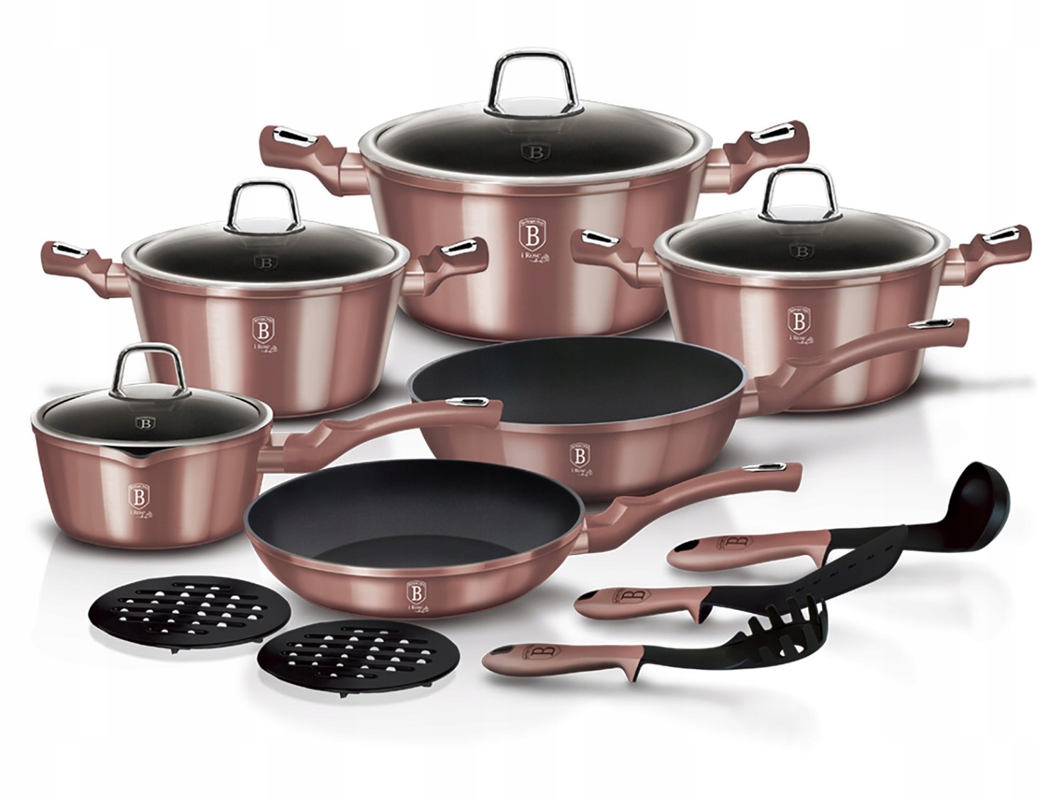Zestaw garnków Berlinger Haus I-Rose Edition aluminiowe 15 el. Marka Berlinger Haus