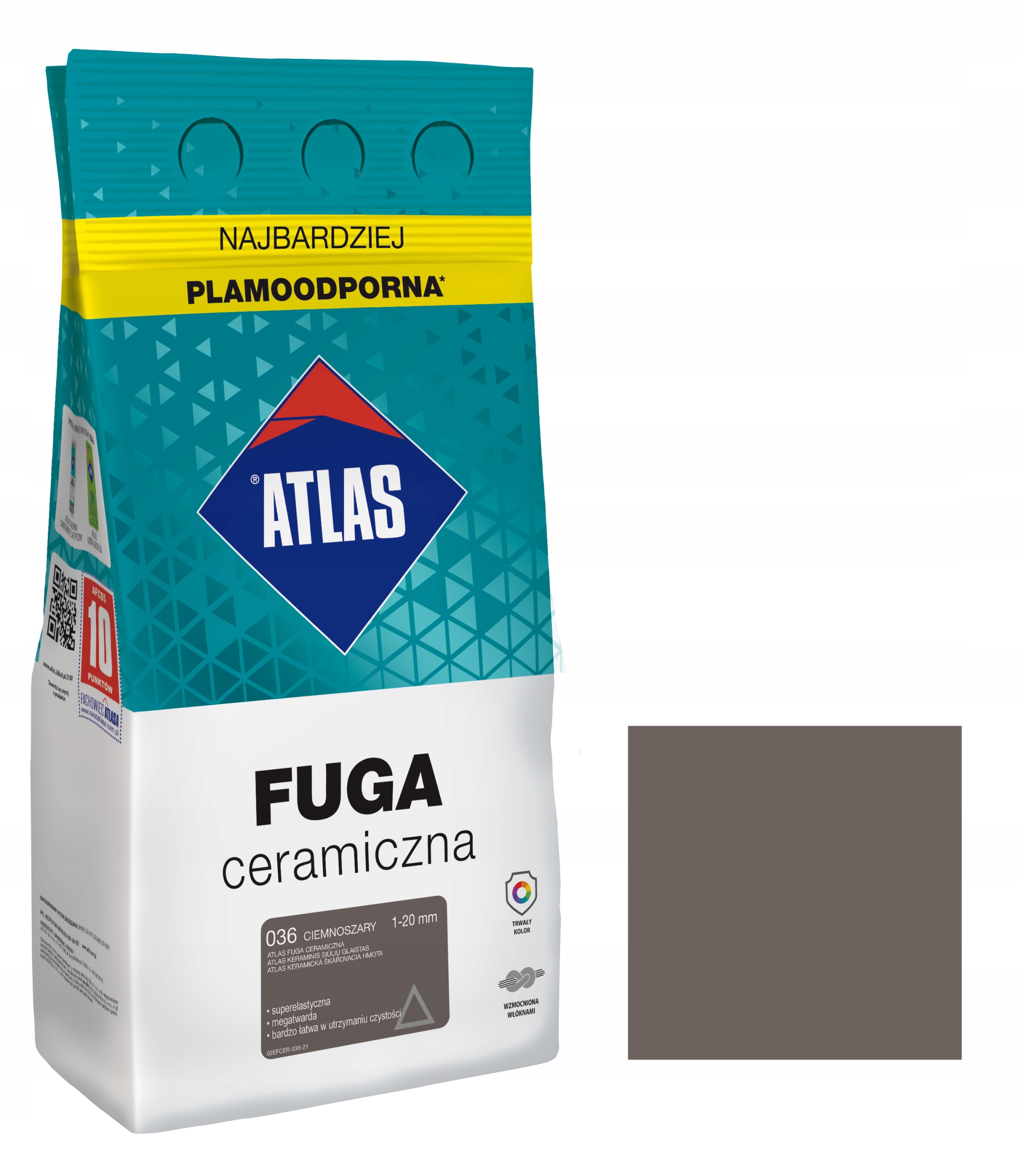 

Atlas Fuga Ceramiczna 1-20MM 036 Ciemnoszary 5KG