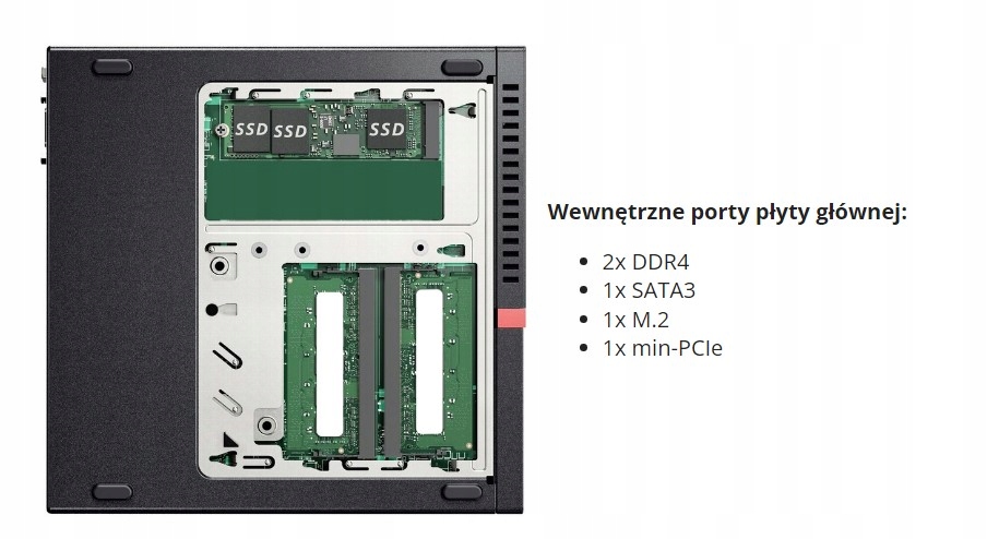 uSFF LENOVO M710q PC i5-6500t 8/240GB Win10PL DVD System operacyjny Windows 10 Professional