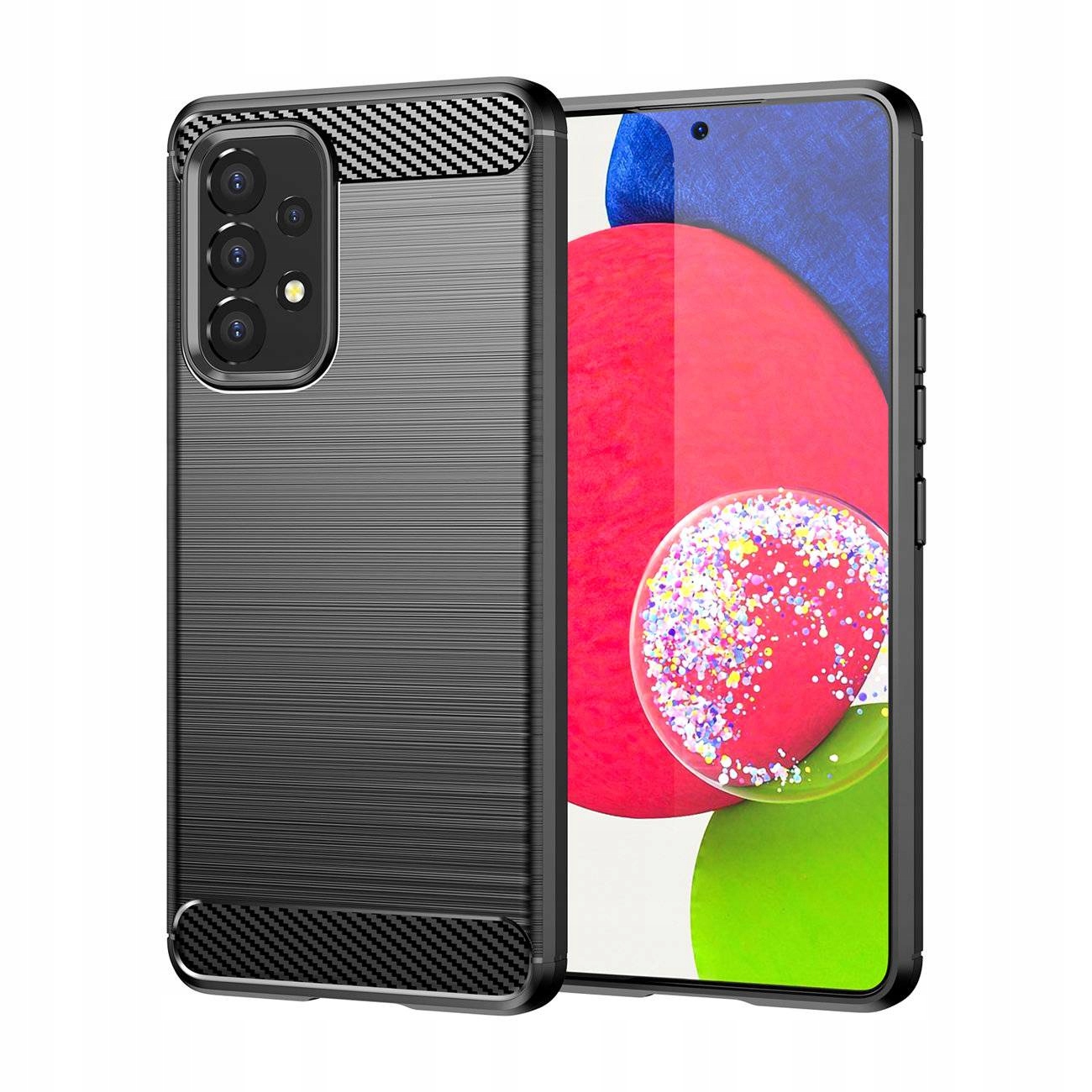 Carbon Case elastyczne etui pokrowiec do Samsung Galaxy A53 5G czarny