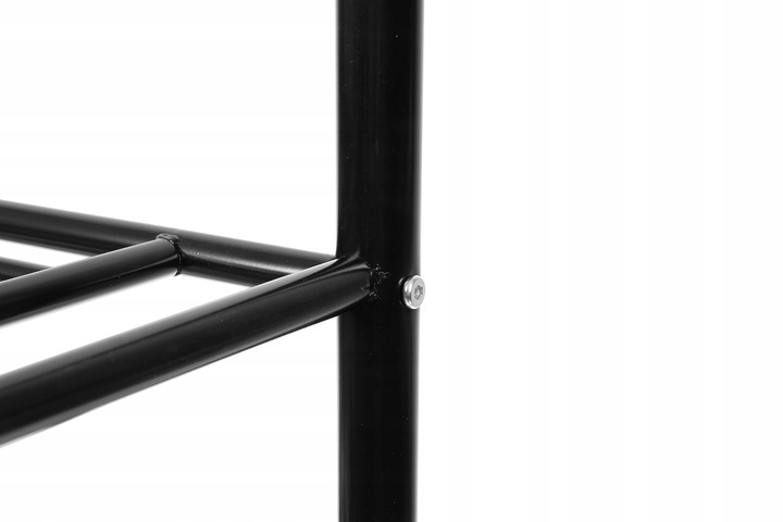 WIESZAK STOJAK NA UBRANIA KURTKI CZARNY METALOWY STOJĄCY PÓŁKI PRZEDPOKÓJ Materiał metal