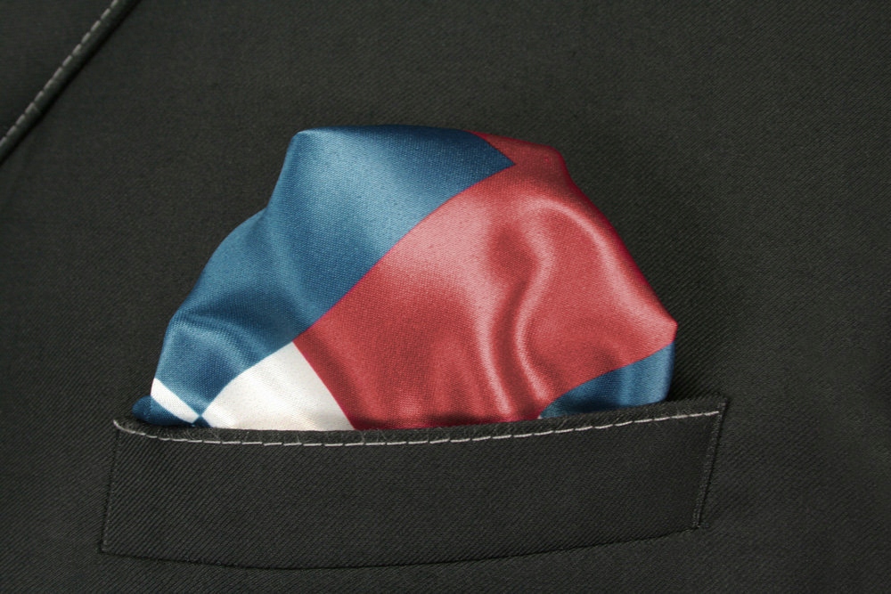 Granatowo-Bordowa Poszetka Wzór Geometryczny Materiał dominujący poliester