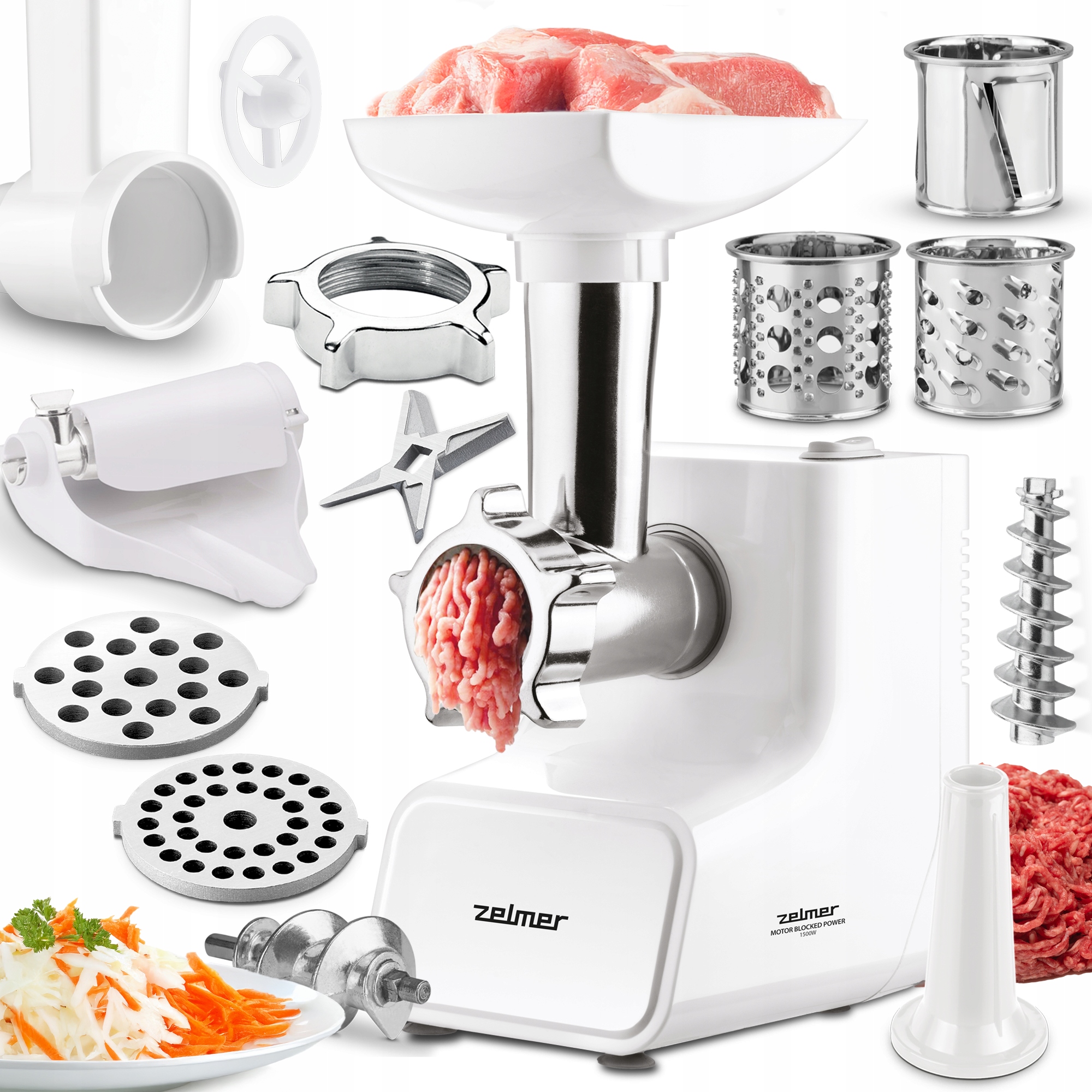 Maszynka Do Mielenia Mięsa Zelmer Z Szatkownicą I Wyciskarka Do Pomidorów