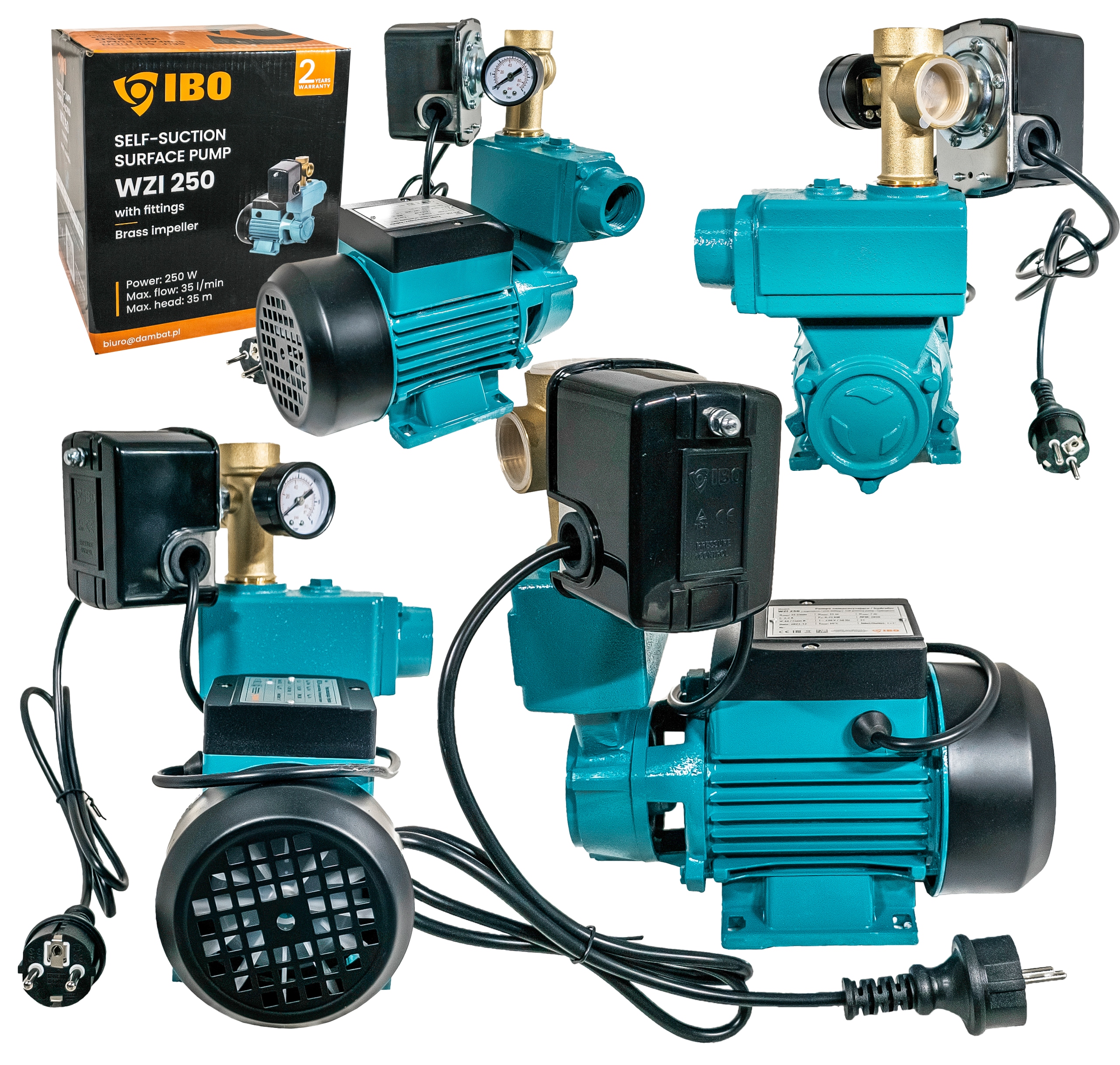 POMPA HYDROFOROWA POWIERZCHNIOWA WZI 250 IBO Z OSPRZĘTEM 35L/MIN 230V