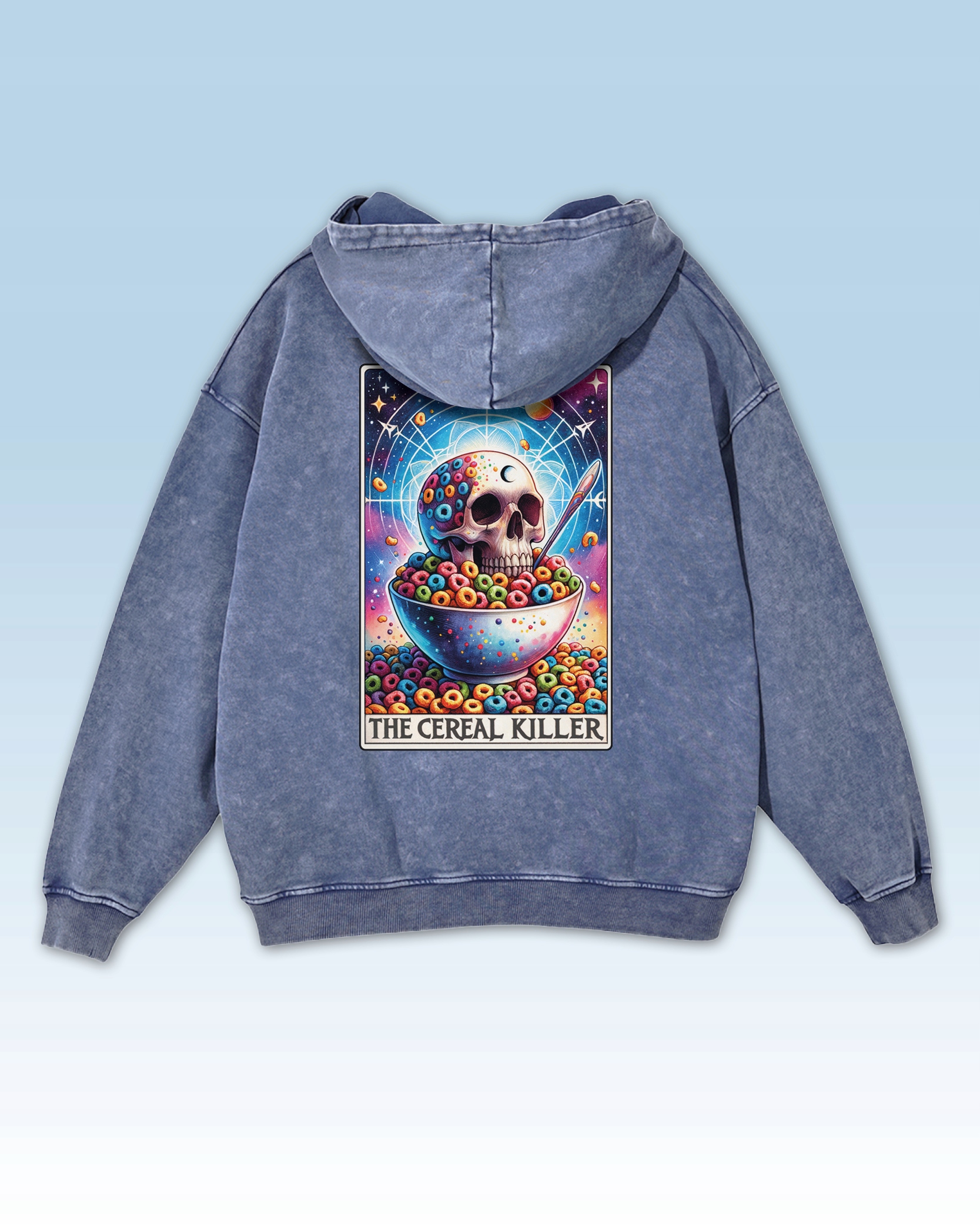 Mikina cereální snídaně The Cereal Killer Lebka Surrealism Blue XXL