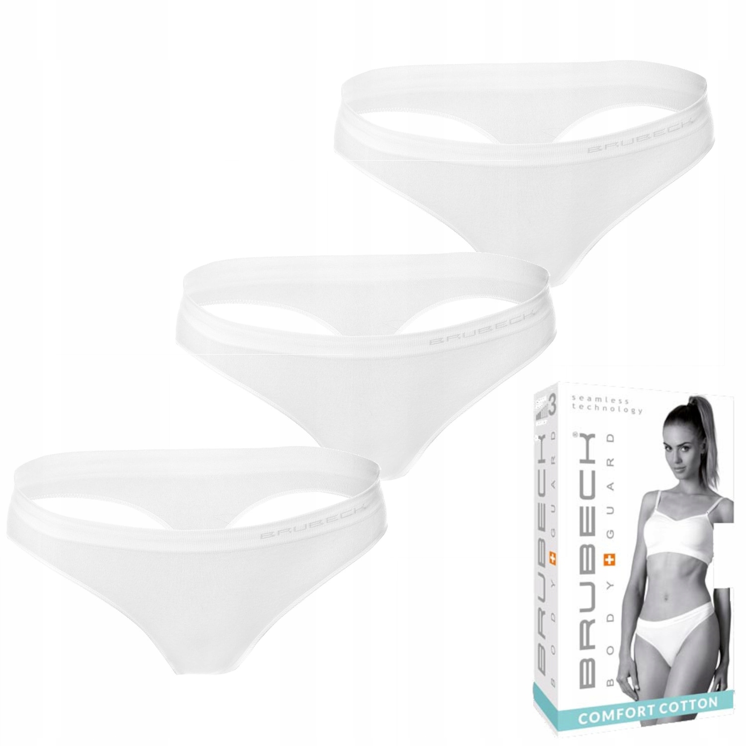 

Zestaw 3-PACK Bawełniane Stringi Brubeck Bezszwowe