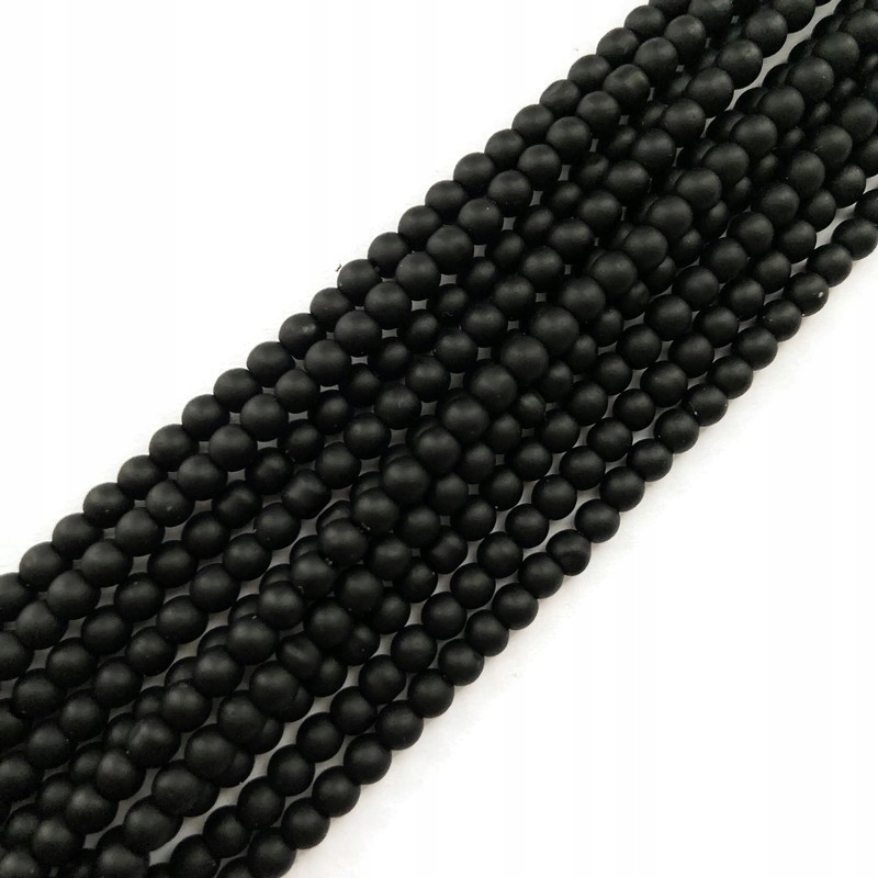 995- Black Stone kulka 4mm matowa sznur ok 40cm