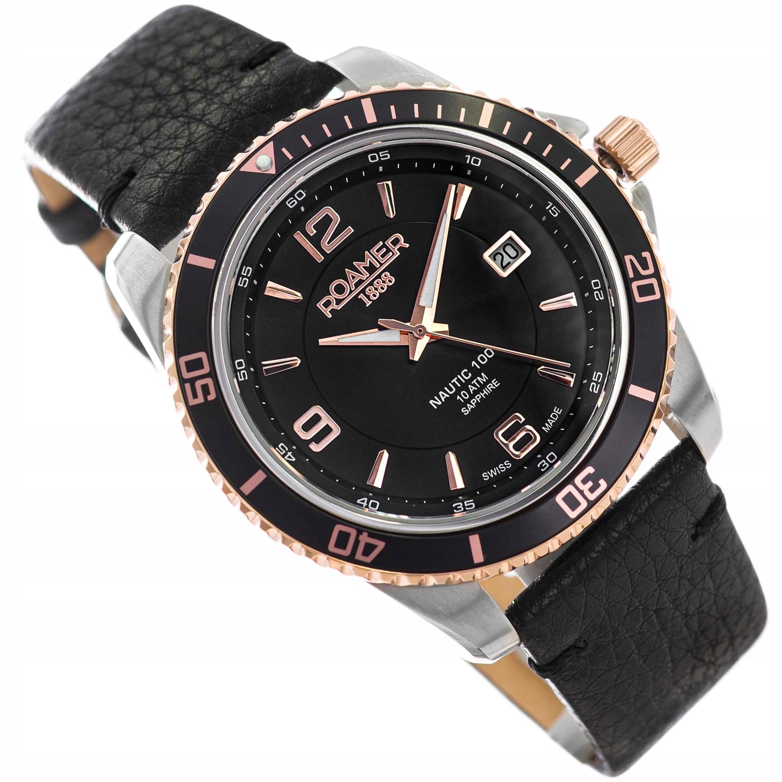 Pánské Hodinky Roamer 862844 49 85 02 Nautic 100 Černé S Řemínkem 10ATM