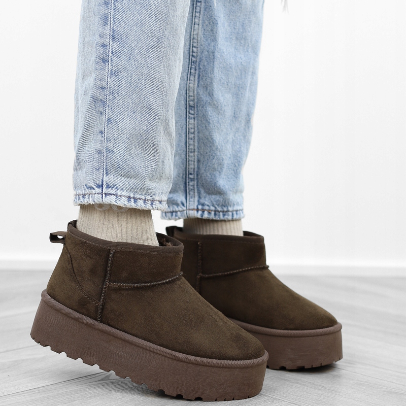 Cafe brązowe botki śniegowce damskie platforma krótkie mukluki TL242 r.41 Kod producenta TL242