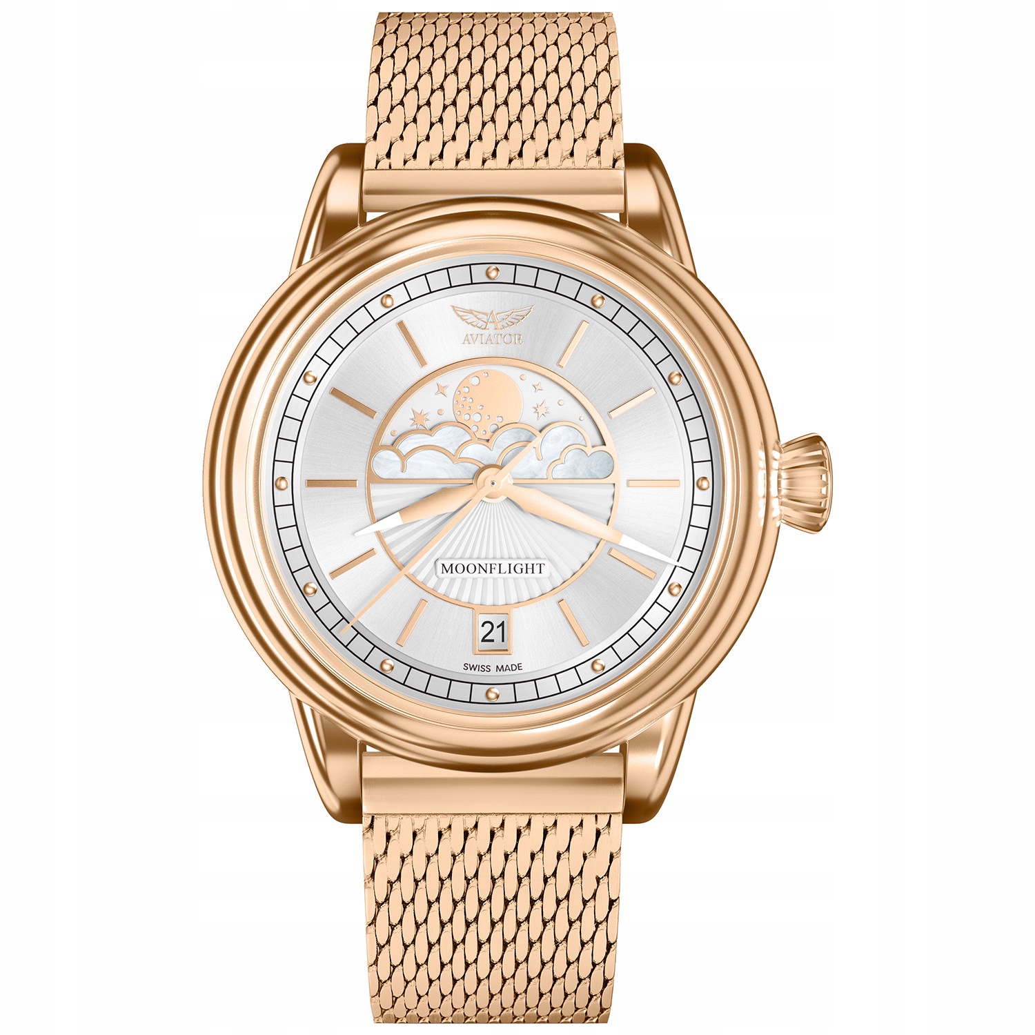 Dámské hodinky Aviator V.1.33.2.251.5 růžové zlato