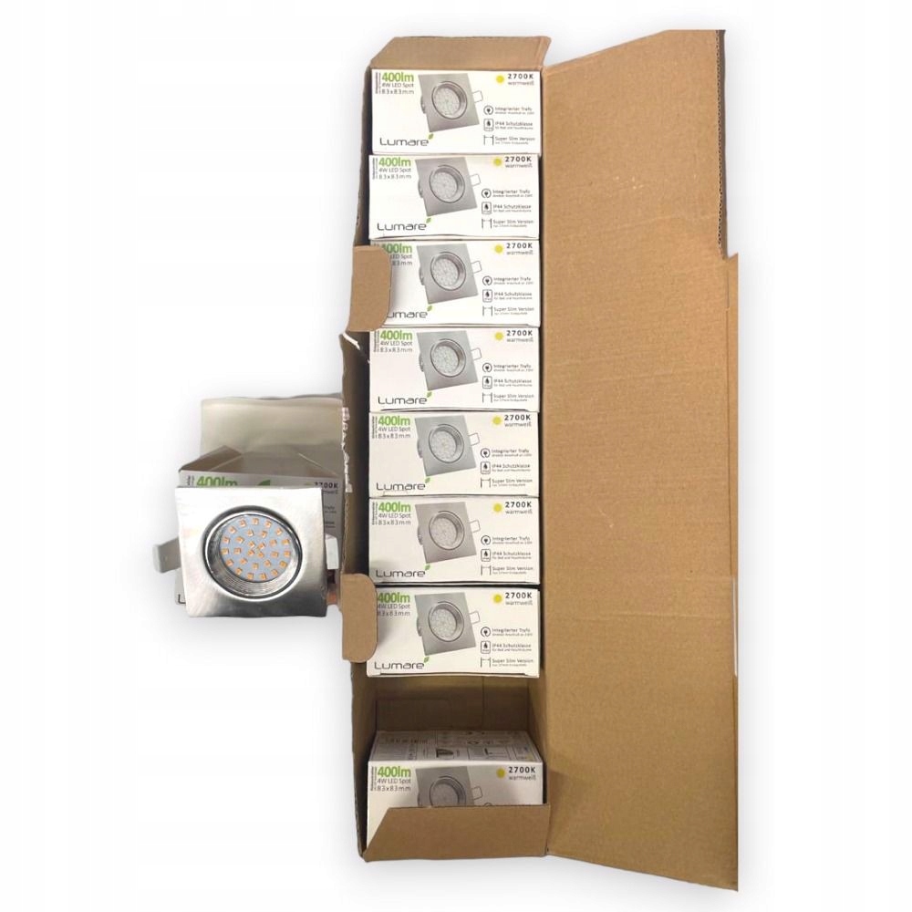 Led zapuštěný Spot 4W 83X83Mm Ip44 2700K 9 Ks