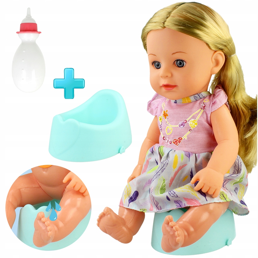 Interaktywna LALKA BOBAS dziewczynka długie włosy AKCESORIA nocnik UBRANKO Płeć dziewczynki