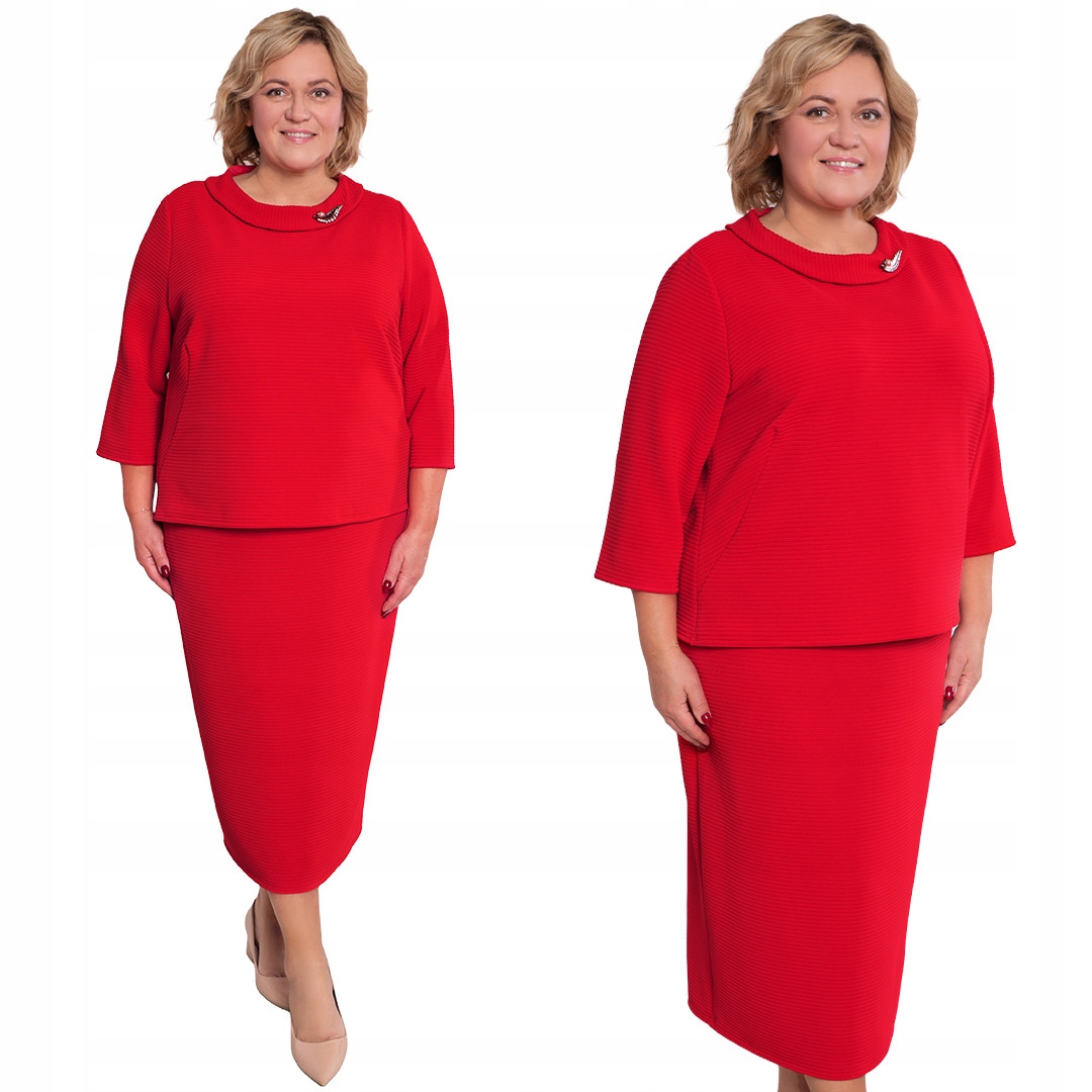 Červený komplet s pruhovaným vzorem 64