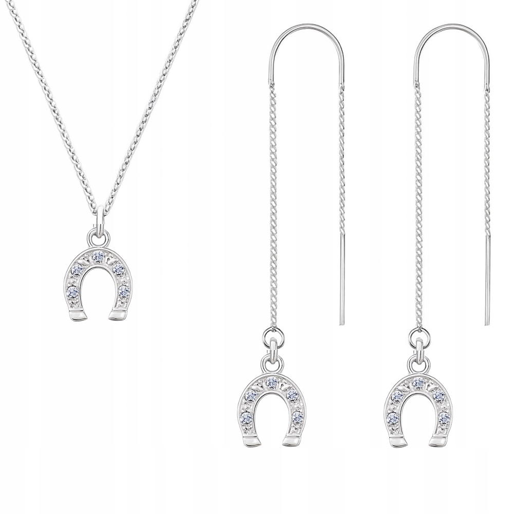 Sada stříbrných šperků Pancířová podkova Symbol štěstí Stříbro ryzost 925