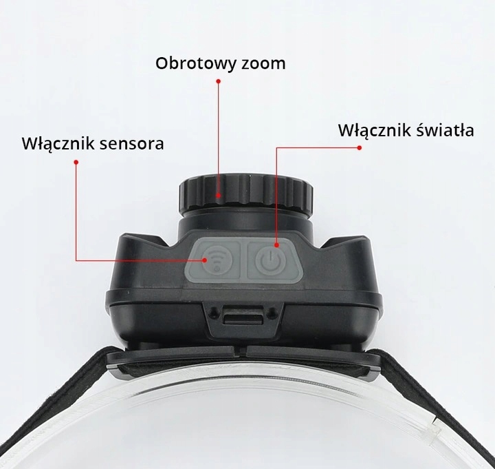 LATARKA CZOŁOWA CZOŁÓWKA 3LED ZOOOM CREE XM-L T6 Kod producenta LB0106