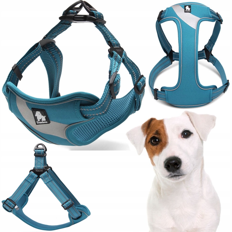 Levně Obojky Pro Psa Typu Step-in Lehké Reflexní Truellove Daily Plus Modré M