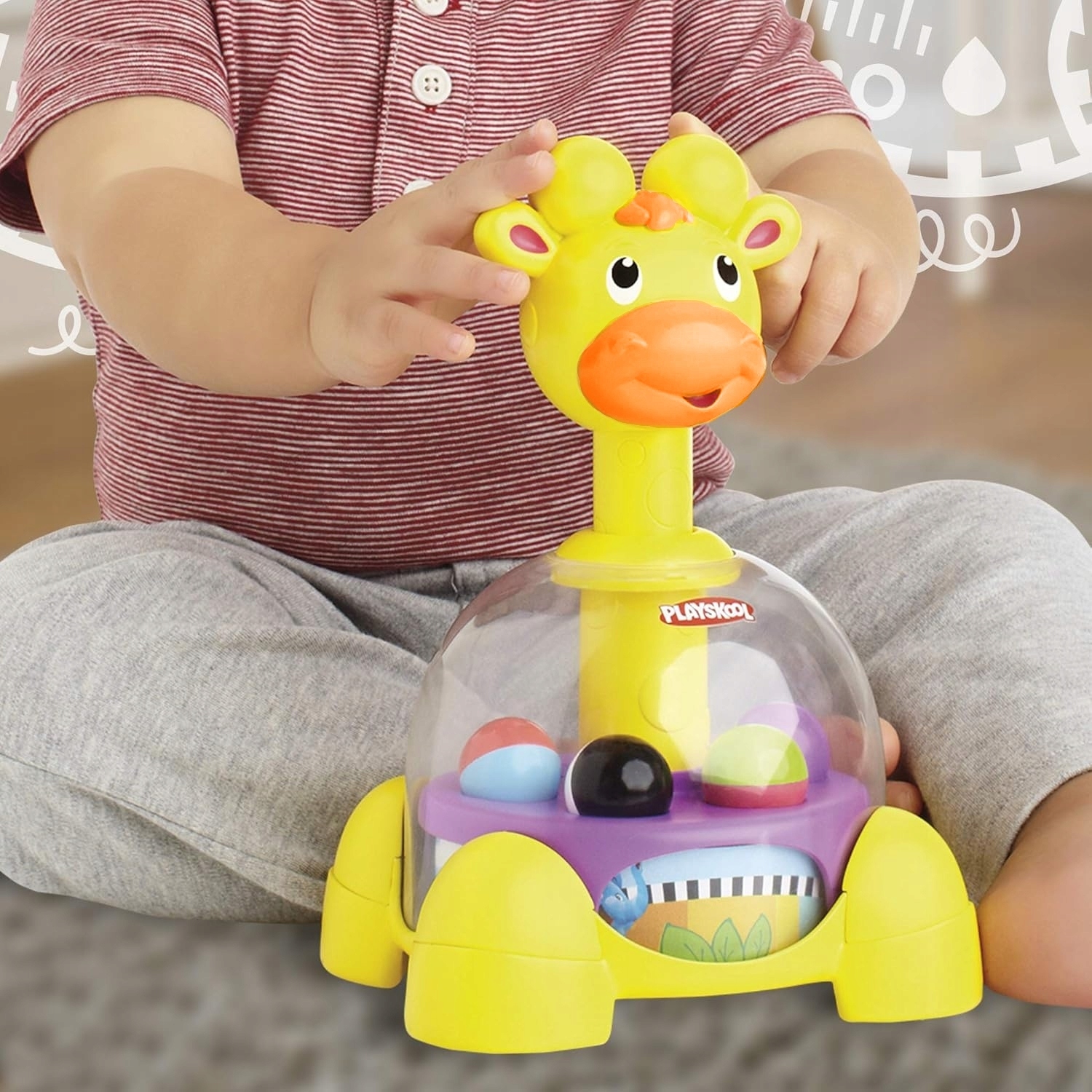 PLAYSKOOL BĄCZEK EDUKACYJNA ŻYRAFA Z KULECZKAMI PODSKAKUJĄCE PIŁECZKI Materiał plastik